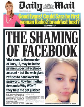 Daily Mail front page - 04/09/18