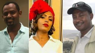 (ከግራ ወደ ቀኝ) ጋዜጠኛ ታምራት ኃይሉ፣ ኤልሳ አሰፋ እና ጥበቡ በለጠ