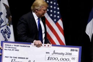 Bwana Trump yakoresheje amafaranga yo kugira neza mu kwiyamamaza