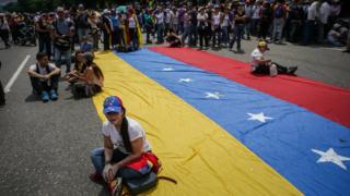 Uno de los sentones en Caracas