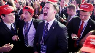 Les partisans de Trump en liesse.