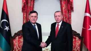 طيب رجب أردوغان وفايز السراج