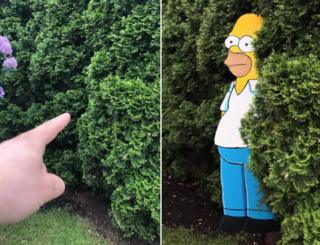 Home Simpson in a bush