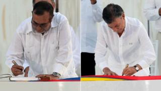 Timochenko y Santos firmaron la paz