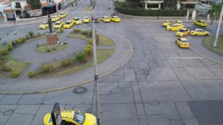 Huelga de taxis en Ecuador