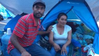desplazados en el Zócalo
