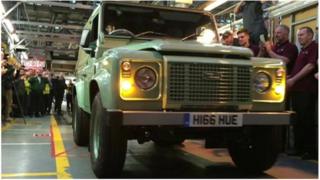 The last Land Rover Defender rolls off the production line in Solihull