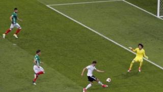 Leon Goretzka yana zura kwallo a ragar Mexico