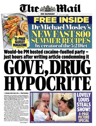 Newspaper headlines: Gove a 'drug hypocrite' and Hunt a 'deal maker ...