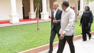 Kenyatta oo madaxtooyada ku soo dhoweynaya Obama