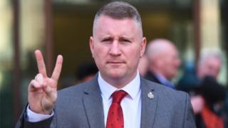 Britain First leader Paul Golding outside Westminster Magistrates" Court, London, on 27 Feb