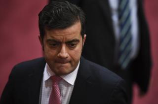 Labor Senator Sam Dastyari leaves after making a statement in the Senate chamber at Parliament House in Canberra, Australian Capital Territory, Australia, 30 November 2017. According to media reports, Senator Sam Dastyari resigned from all his parliamentary leadership positions on 30 November 2017, after Labor leader Bill Shorten asked him to step down over his connections to a Chinese businessman. EPA/LUKAS COCH AUSTRALIA AND NEW ZEALAND OUT