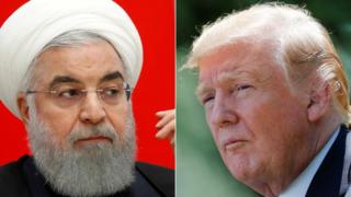 Hassan Rouhani and Donald Trump