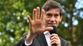 Rory Stewart speaking at a vote rally at the Underbelly Festival Garden on London's Southbank