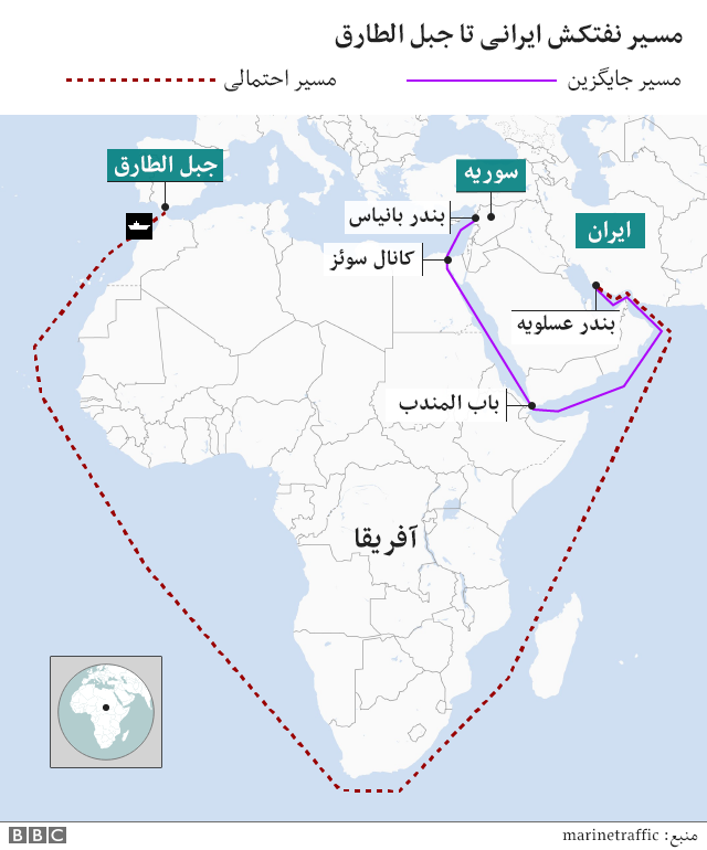 نقشه مسیر نفتکش