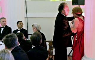 Mark Field confronts Greenpeace activist Janet Barker