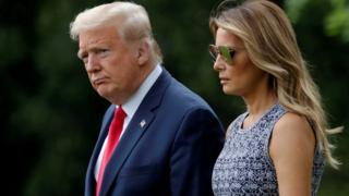 US President Donald Trump and first lady Melania Trump pictured in May 2020