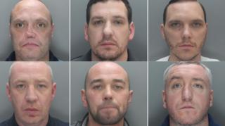 stewart merseyside kieron mcneill shaun alan whittle gary lea ian mcdonald john 5m armed robberies netted gang jailed which caption