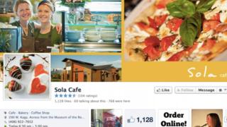 Facebook'ta bir lokantanın sitesi