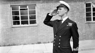Prince Philip in his naval uniform