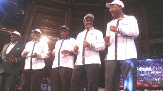 Viongozi wa muungano wa NASA nchini Kenya wakiwa katika ukumbu wa Bomas Jijini Nairobi