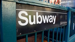   New York Subway Entrance Sign 