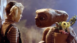 Drew Barrymore and ET in ET: The Extraterrestrial
