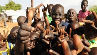 Children in South Sudan. Picture taken on September 3 2016