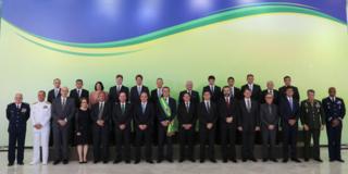 Gabinete ministerial na posse de Jair Bolsonaro em 1º de janeiro de 2019, no Palácio do Planalto