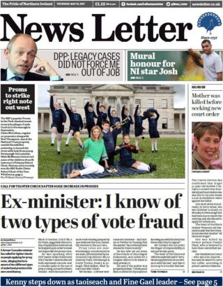 News Letter front page Thursday 18th May