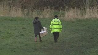 A cot was seen being taken to the area where Pearl was discovered in Heywood
