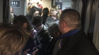 Crowded train in Peterborough