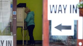 Woman voting