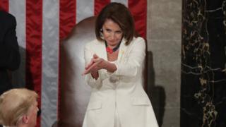 Nancy Pelosi applauds Trump during State of the Union