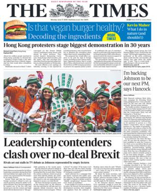 The Times front page
