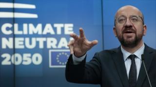 President of the European Council Charles Michel gives a press conference at the end of an European Council summit in Brussels, Belgium, 13 December 2019