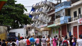 El hotel Ane Centro de Matías Romero, Oaxaca, México, después del terremoto.