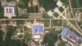 A satellite image shows the Sanumdong missile production site in North Korea on July 29, 2018.