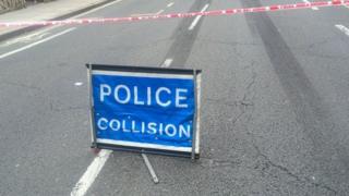 The scene of the collision