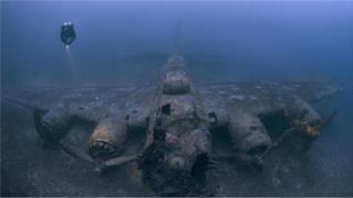 Останки бомбардировщика B-17G Flying Fortress, сбитого во время Второй мировой у берегов Хорватии