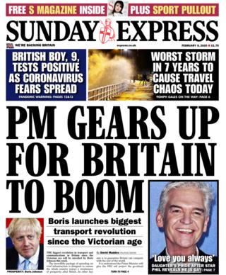 Sunday Express front page