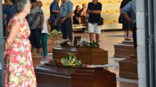 Coffins of victims of Italy's earthquake