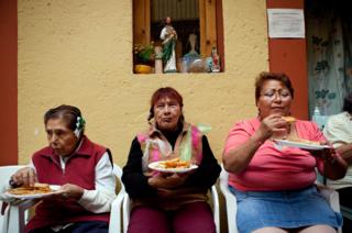 Residents of the Casa Xochiquetzal celebrate Mexico's Bicentennial Celebration - Aug 2013
