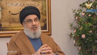 نصر الله خلال المقابلة