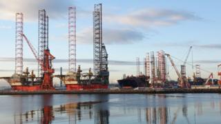 Ships and containers at a port in Dalian, China