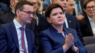 Finance Minister Mateusz Morawiecki and Prime Minister Beata Szydlo during in Jesionka near Rzeszow, Poland November 16, 2017