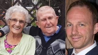 Stuart Ratcliffe, aged 40, from Rothwell and his grandparents, Fred, aged 98, and his wife Jean, aged 90, from Northampton