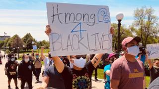 Hmong protester supporting BLM