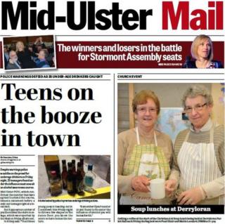 The front page of the Mid-Ulster Mail