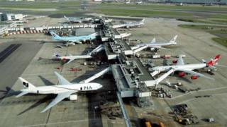 Planes at Heathrow Airport